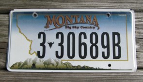 Montana State Official License Plate One of Four