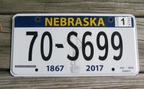 Nebraska State Official License Plate