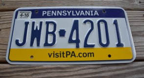 Pennsylvania State Official License Plate