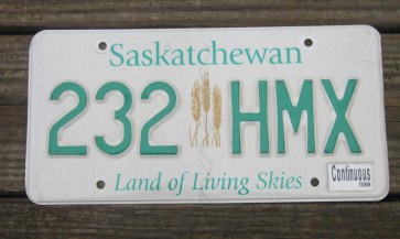 Saskatchewan Canada Wheat Grain License Plate Land of Living Skies