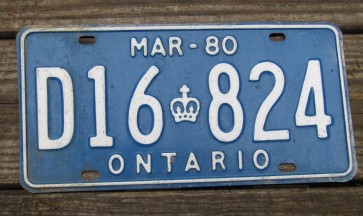 Ontario Yours to Discover Canada License Plate 1980