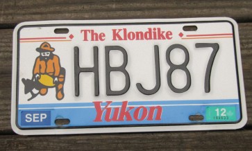 Yukon Canada The Klondike License Plate 2012