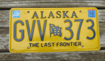 Alaska Yellow Blue Flag License Plate 2018