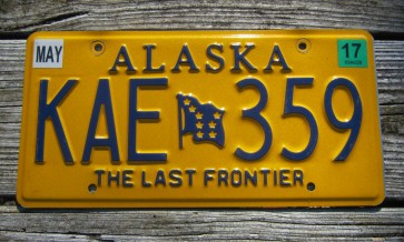 Alaska Yellow Blue Flag License Plate 2017