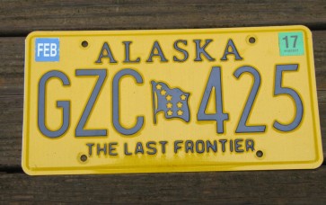 Alaska Yellow Blue Flag License Plate 2017