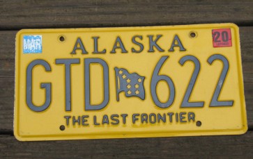 Alaska Yellow Blue Flag License Plate 2020