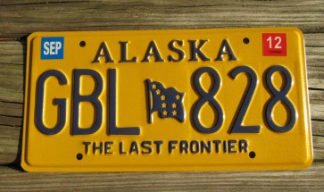 Alaska Yellow Blue Flag License Plate 2012