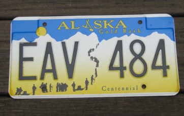 Alaska Gold Rush License Plate Centennial 