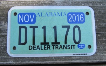 Alabama Motorcycle License Plate Dealer In Transit 2016