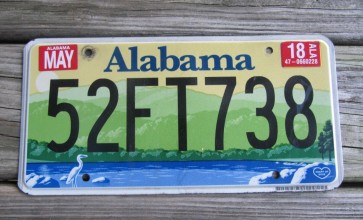 Alabama Green Mountains and River License Plate 2018