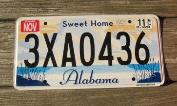 Alabama Sweet Home License Plate 2011