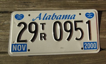 Alabama Heart of Dixie License Plate 2000