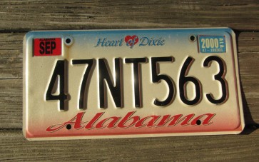 Alabama Heart of Dixie License Plate 2000