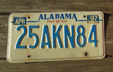 Alabama Heart of Dixie License Plate 1997