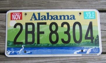 Alabama Green Mountains and River License Plate 2015