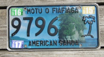American Samoa Islands Territory License Plate United States 2017