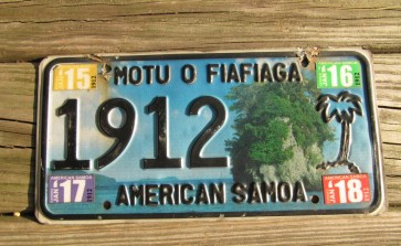 American Samoa Islands License Plate United States