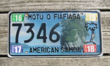 American Samoa Islands License Plate United States