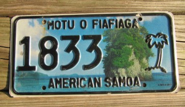 American Samoa Islands License Plate United States