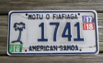 American Samoa Islands Territory License Plate United States