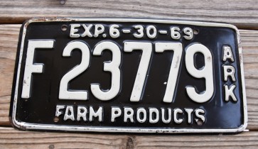 Arkansas Farm Products License Plate 1969