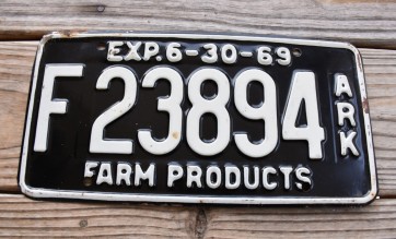 Arkansas Farm Products License Plate 1969