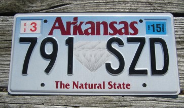 Arkansas Diamond The Natural State License Plate 2015