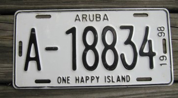 Aruba One Happy Island License Plate 1998