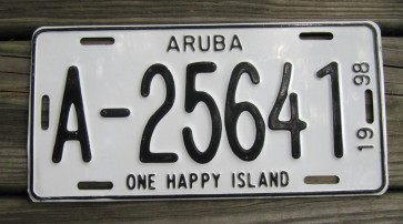 Aruba One Happy Island License Plate 1998