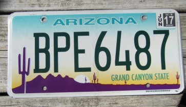 Arizona Sunset Cactus License Plate Grand Canyon State 2017