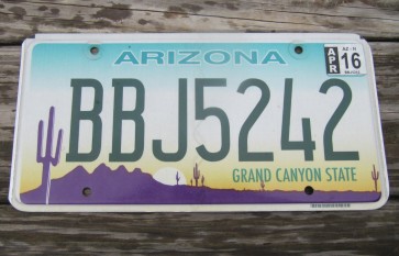Arizona Sunset Cactus License Plate Grand Canyon State 2016