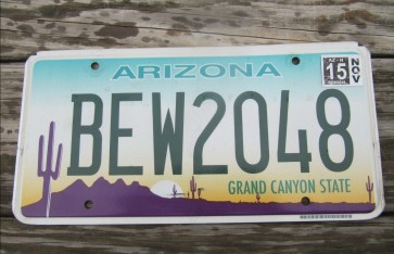 Arizona Sunset Cactus License Plate Grand Canyon State 2015