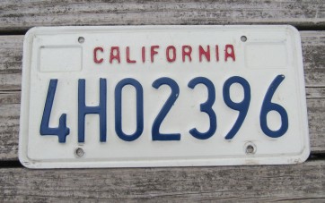 California Embossed License Plate 1990's