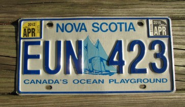 Canada Nova Scotia Bluenose Schooner License Plate 2016