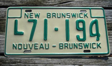 Canada New Brunswick License Plate 1970's Nouveau Brunswick