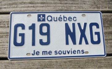 Quebec Canada Je Me Souviens License Plate