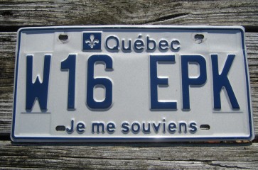 Quebec Canada Je Me Souviens License Plate