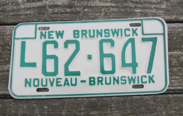Canada New Brunswick License Plate 1970's Nouveau Brunswick