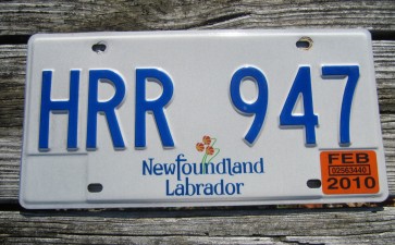 Canada Newfoundland And Labrador License Plate 2010