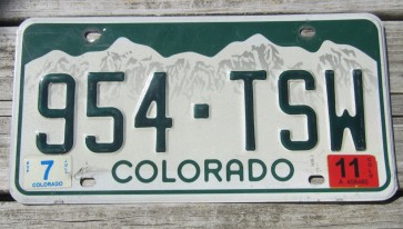 Colorado Mountain Scene License Plate 2011