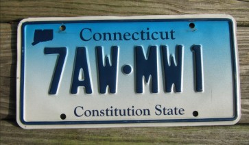 Connecticut Blue Fade License Plate Constitution State 