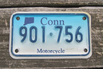 Connecticut Motorcycle License Plate Blue Fade 