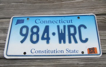 Connecticut Blue Fade License Plate Constitution State 