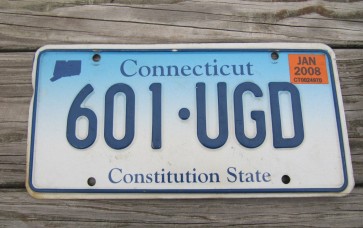 Connecticut Blue Fade License Plate Constitution State 