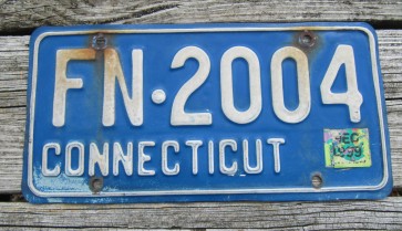 Connecticut Blue White License Plate 1999