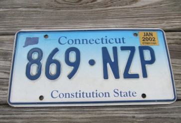 Connecticut Blue Fade License Plate Constitution State 