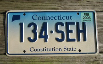 Connecticut Blue Fade License Plate Constitution State 