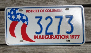District of Columbia License Plate Washington DC Presidential Inauguration 1977