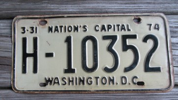 District of Columbia Taxi For Hire License Plate Washington DC Nation's Capital