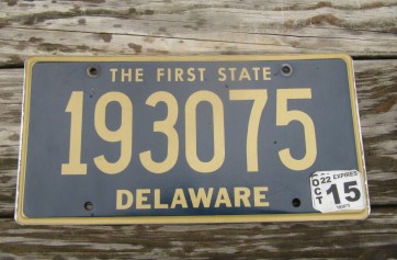 Delaware The First State License Plate 2015